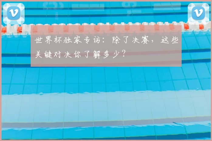 世界杯独家专访:除了决赛,这些关键对决你了解多少?